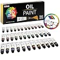 U.S. Art Supply Professional 36 Color Set of Art Oil Paint in Large 18ml Tubes - Rich Vivid Colors for Artists, Students, Beginners - Canvas Portrait Paintings - Bonus Color Mixing Wheel