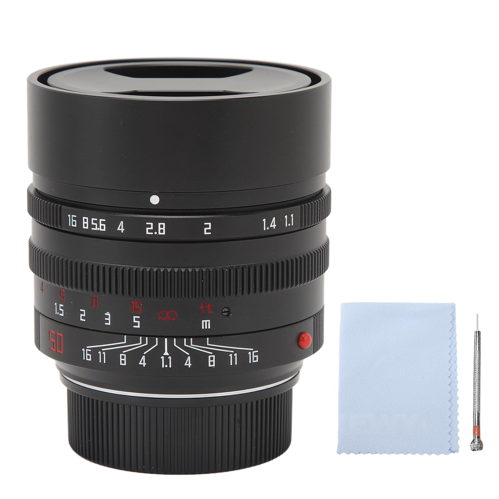 Obiettivo Full Frame da 50 Mm F1.1, Obiettivo con Attacco M Ad Ampia Apertura, Obiettivo da Ritratto Standard con Messa a Fuoco Manuale Automatica per Fotocamera Leica M Mount