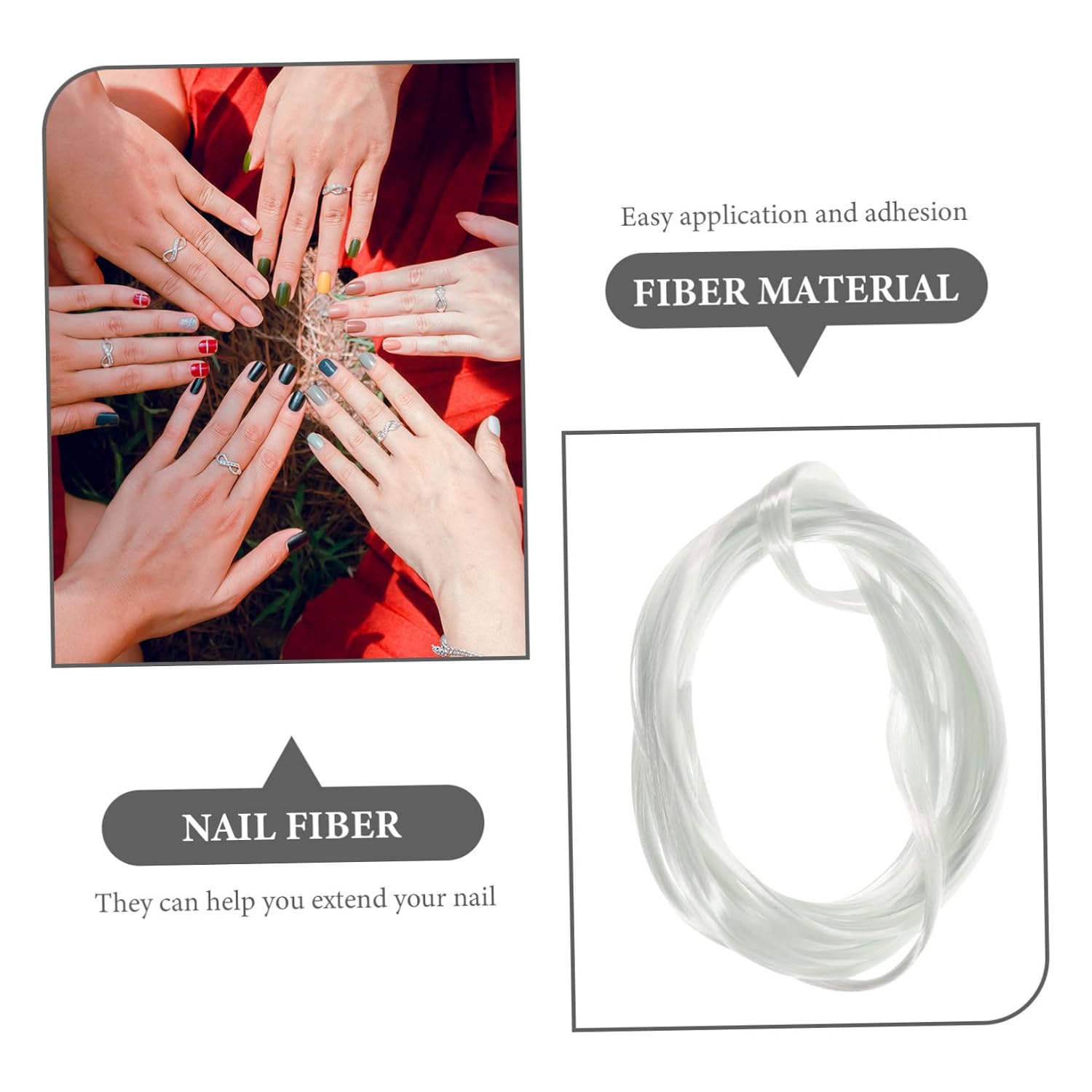 Fiberglass Nail Extension Fiber Strips 1 Bag 2m Adjustable Length