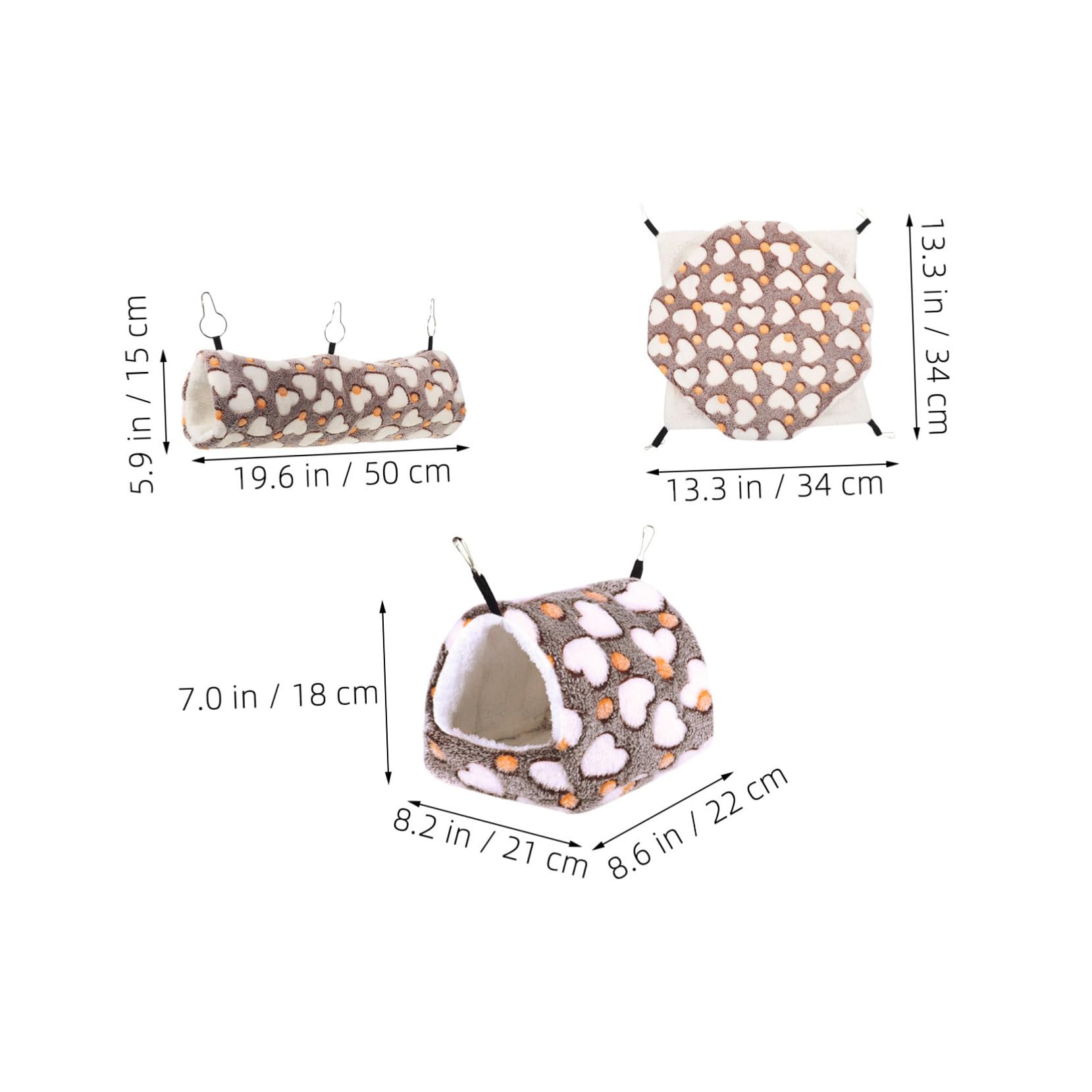 BESPORTBLE 3pezzi Nido Caldo Per Criceti Cucce Per Piccoli Animali Nascondiglio Per Criceti Capanna Calda Per Rifugio Decorativo Per Cincillà Amaca Per Topi Accessori Per Gabbie Per Furetti