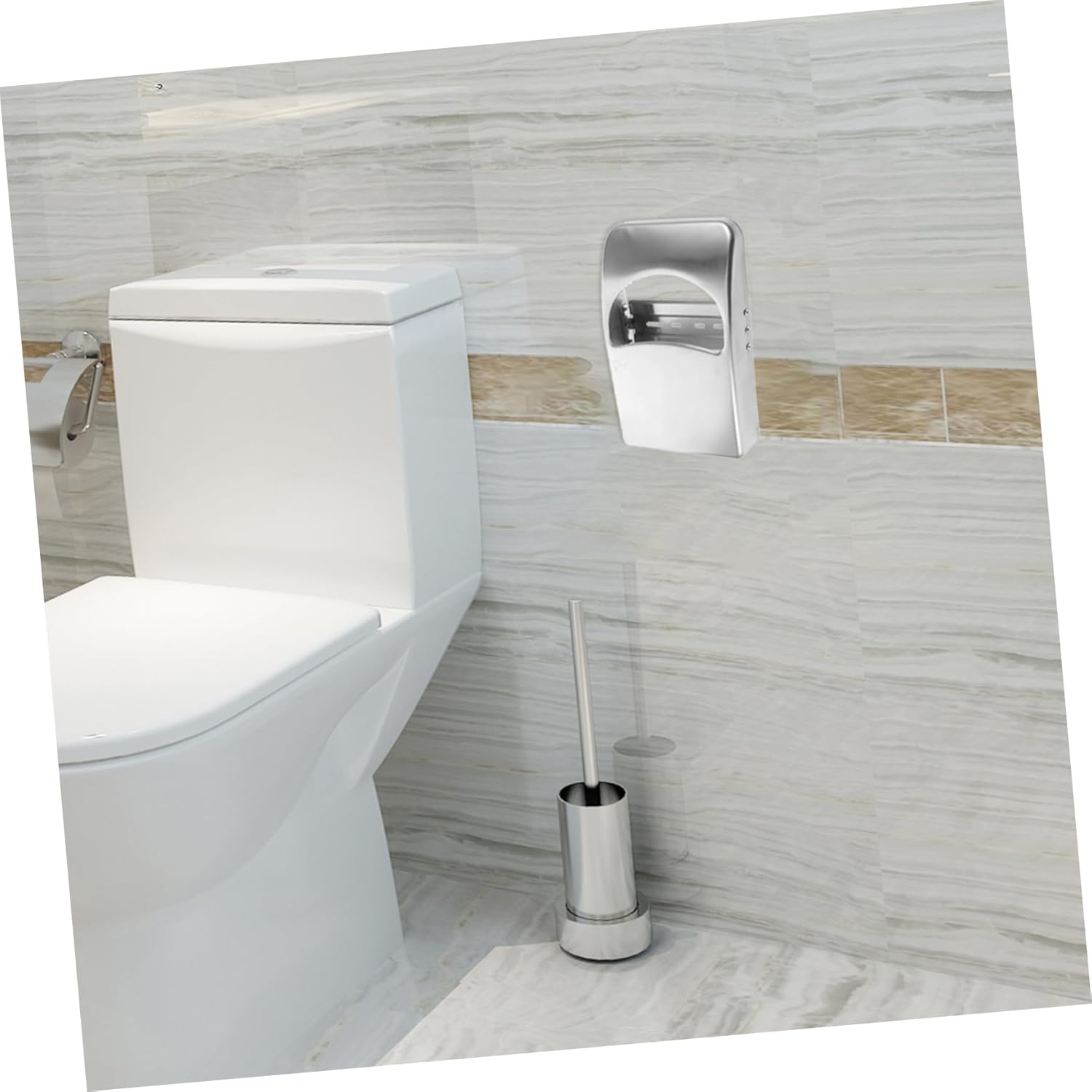 Unomor Commercial Restroom Seat Cover Dispenser Wall-Mounted Stainless Steel Half Fold Modern Look Hospital School Friendly