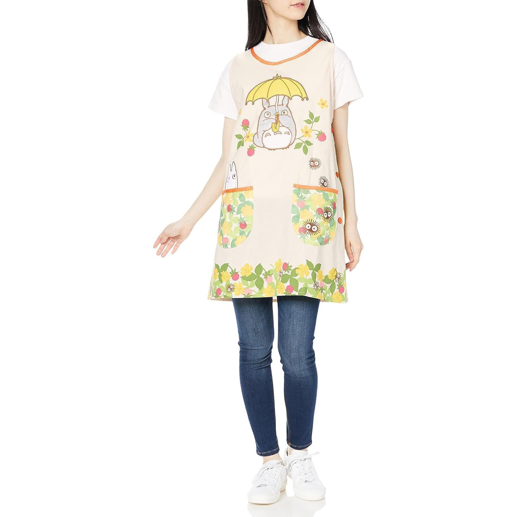 Marushin Studio Ghibli Apron, Ladies, Caregiver, My Neighbor Totoro, Lot's of Strawberries, Character, Cute, Adult, Orchid-type, Nursery School, Kindergarten, 1025009200