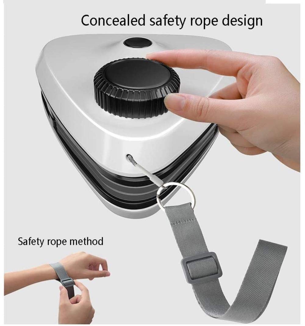 Limpiador de Engranajes Limpiador de Vidrio Limpiador magnético, Oculto 2.6m Cuerda de Seguridad, diseño Triangular Limpiador de Ventanas magnéticas de Doble Cara
