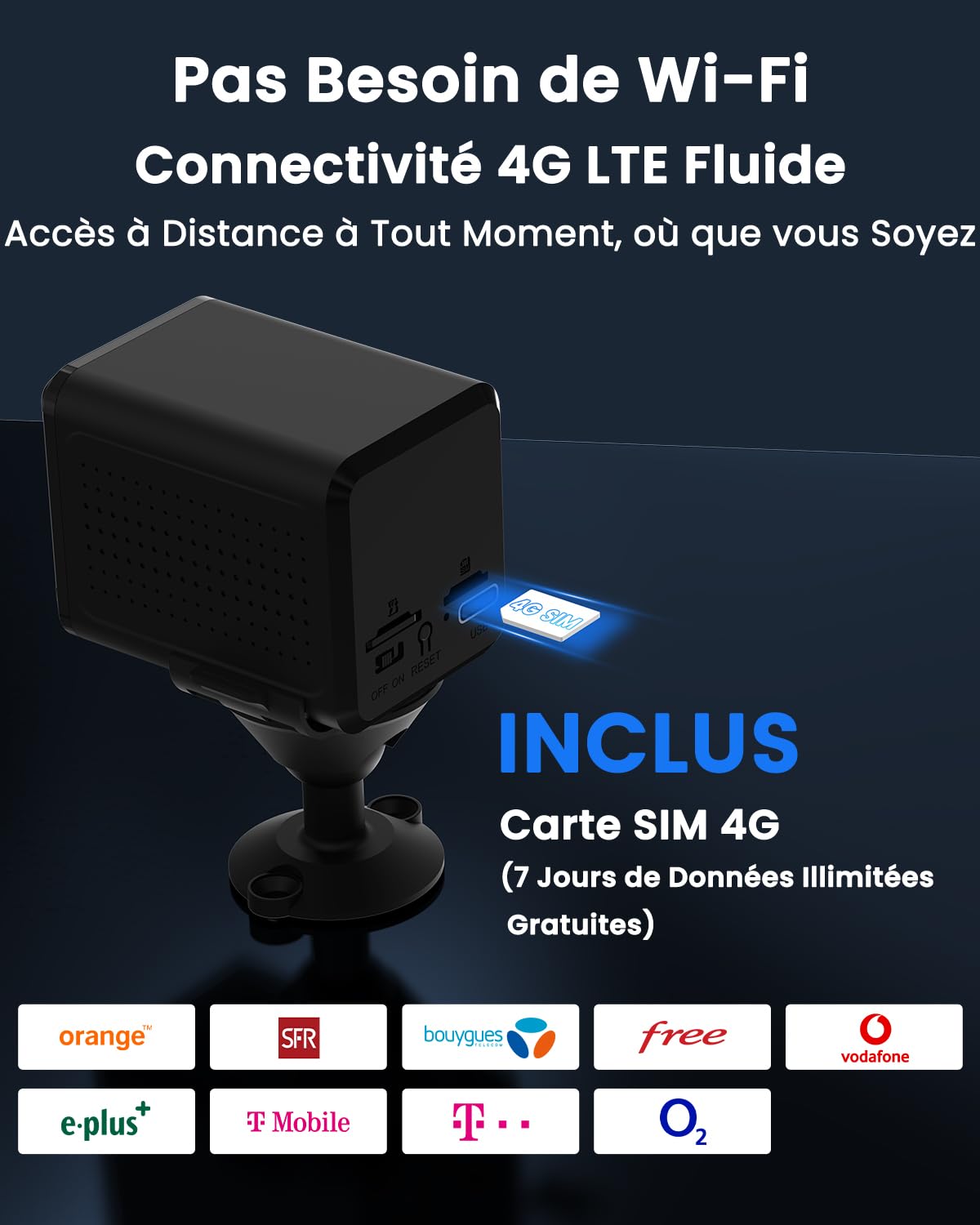 Bextgoo 2K Camera de Surveillance sans Internet, Camera 4G Carte SIM | 5200mAh Batterie, Mini Camera sans WiFi, Vision 160°, Détection AI, 2K Vision Nocturne, pour Camping, Voyages, Voiture