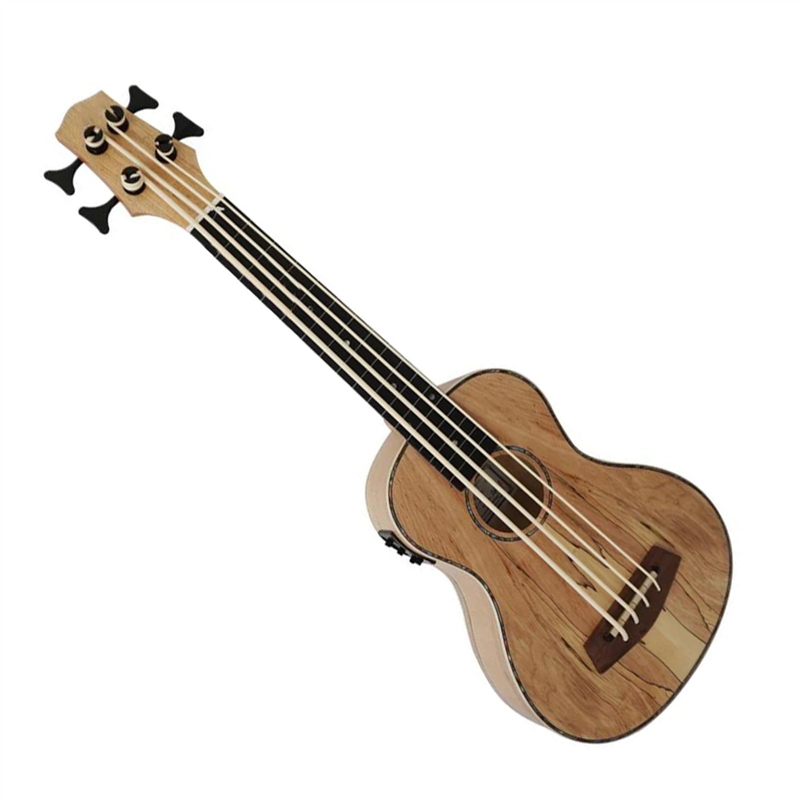 Ukelele Bajo Eléctrico De 30 Pulgadas, Cuerpo De Arce Spalted, Ukelele De 4 Cuerdas Con Bolsa Acolchada Ukelele Starter Kit