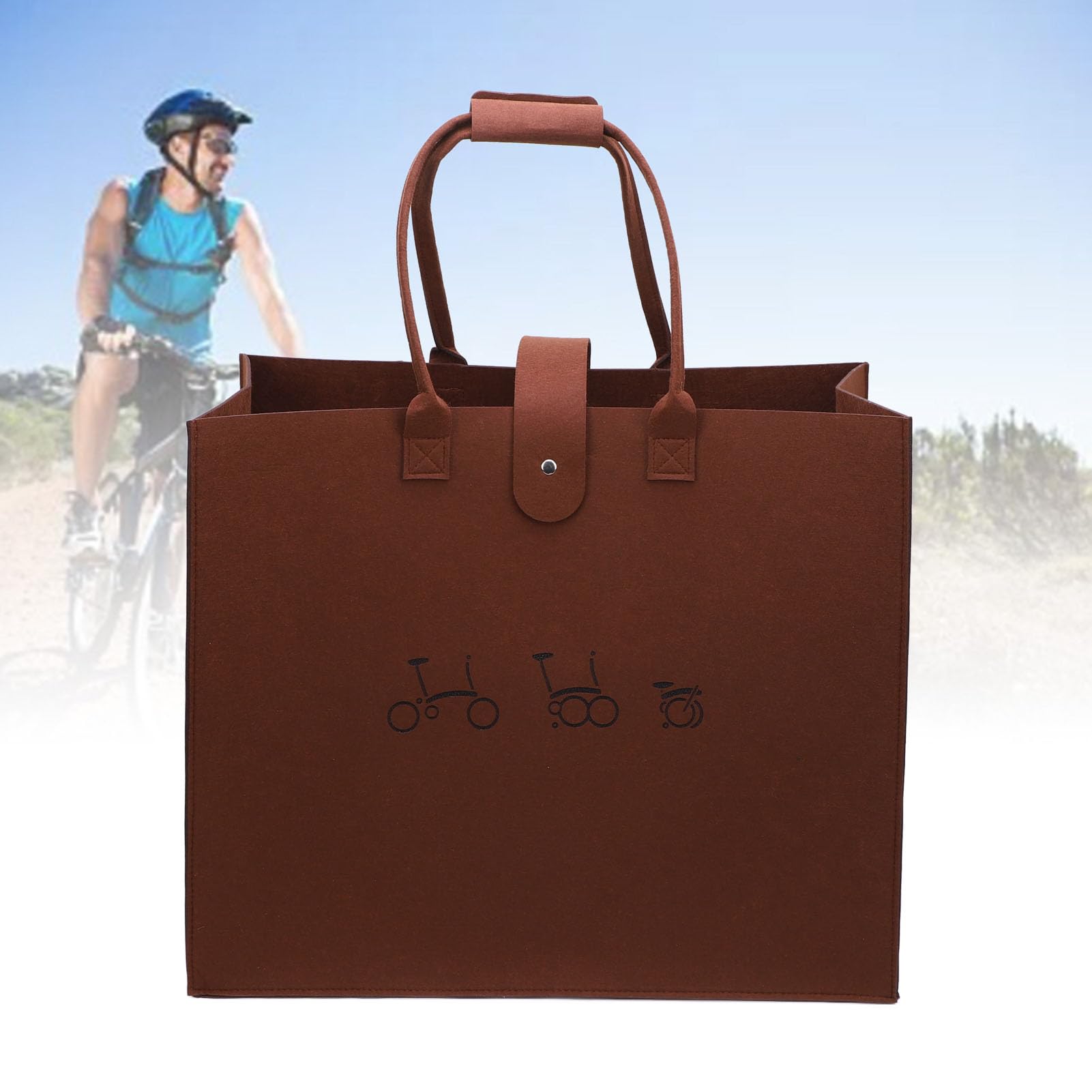 Plyisty Tragetasche für 16-Zoll-Fahrräder, Leichte, Tragbare, Faltbare Fahrradtasche, Aufbewahrungsutensilien (Dunkelbraun) Sport & Freizeit