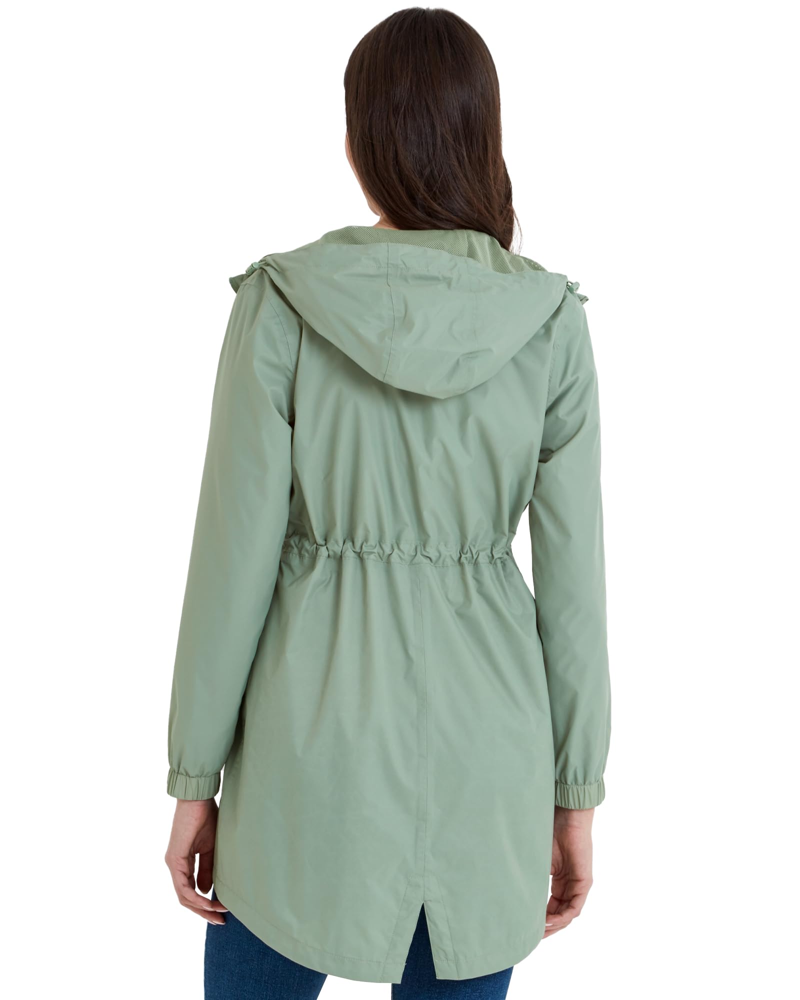 TOG24 Kilnsey Damen Lang Regenjacke Leicht Wasserdicht Windbreaker Übergangsjacke Atmungsaktiv Regenponcho Regenparka mit Kapuze