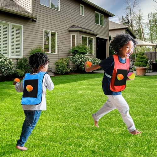 Balle de Dodgeball scratch et gilets adhésifs pour jeu de cible et lancer interactif - 4