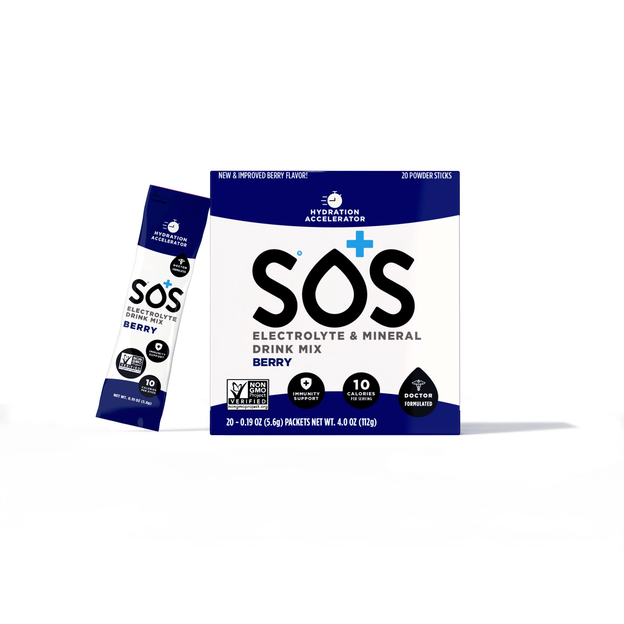 Buy SOS Hydration Electrolytes Powder Packets Dehydration Mineral