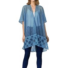 Scarfands Embroidered Lace Kimono Cardigan with Half Sleeves