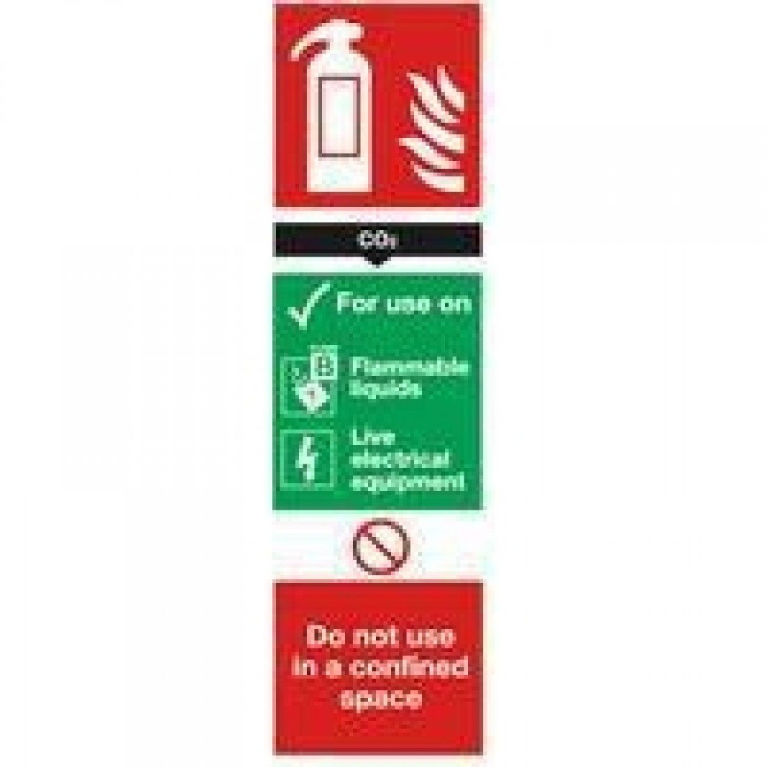 Signslab F103/R Safety Sign "Carbon Dioxide Fire Extinguisher", Pvc, 280 Mm X 90 Mm