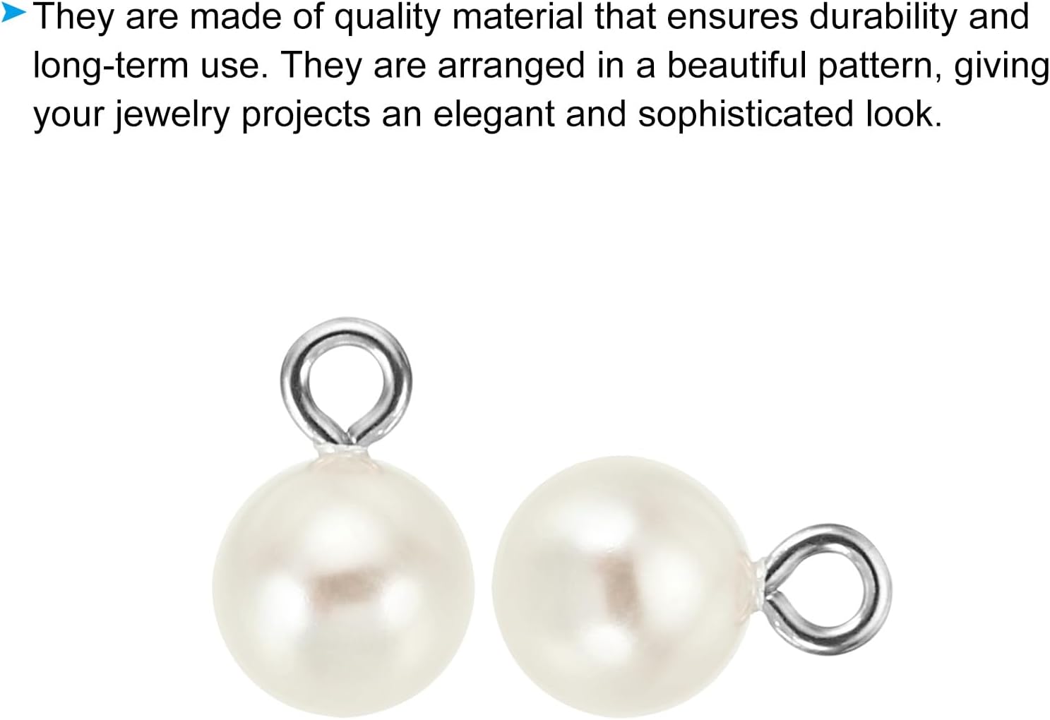PATIKIL Pearl Charm, 100pcs Pearl Beads Faux Pearl Pendant Charm Beautiful DIY for Jewelry Making Bracelet Earrings Necklace - Image 4