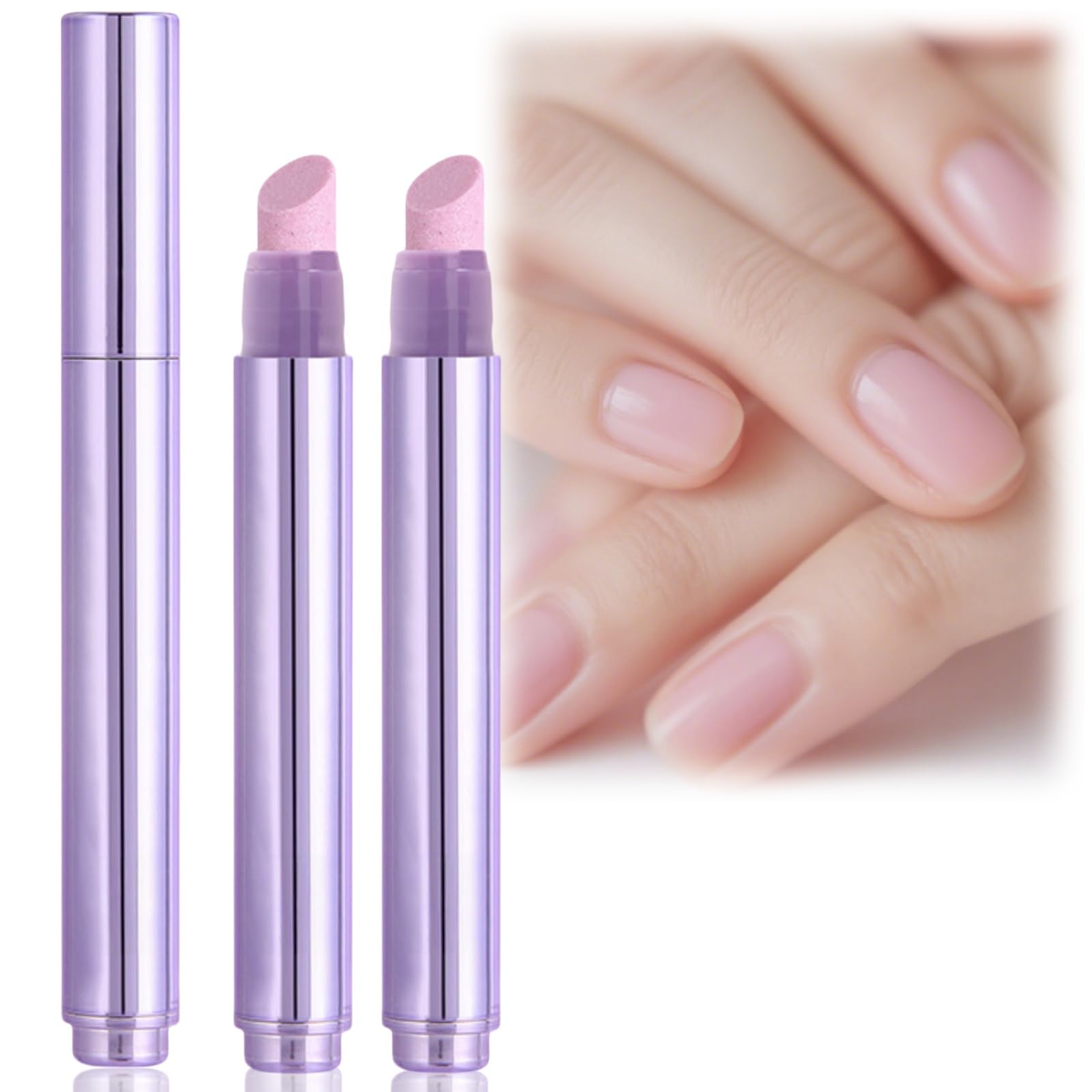 2PCS Tip Pusher Pen,3-in-1 Nail Care Pen,Cuticle Oil Pen and Nail Care,Cuticle Pusher P/en,Strengthen Brighten Cuticle Oil for Nail,Na/il Buffer Pe/n and Cuticle Removal for Nourishing Cracked N/ail