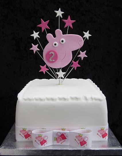 Karen S Cake Toppers Decoration De Gateau D Anniversaire 2 Ans Chiffre En Strass Pour Petit Gateau Motif Peppa Pig Amazon Fr Cuisine Maison