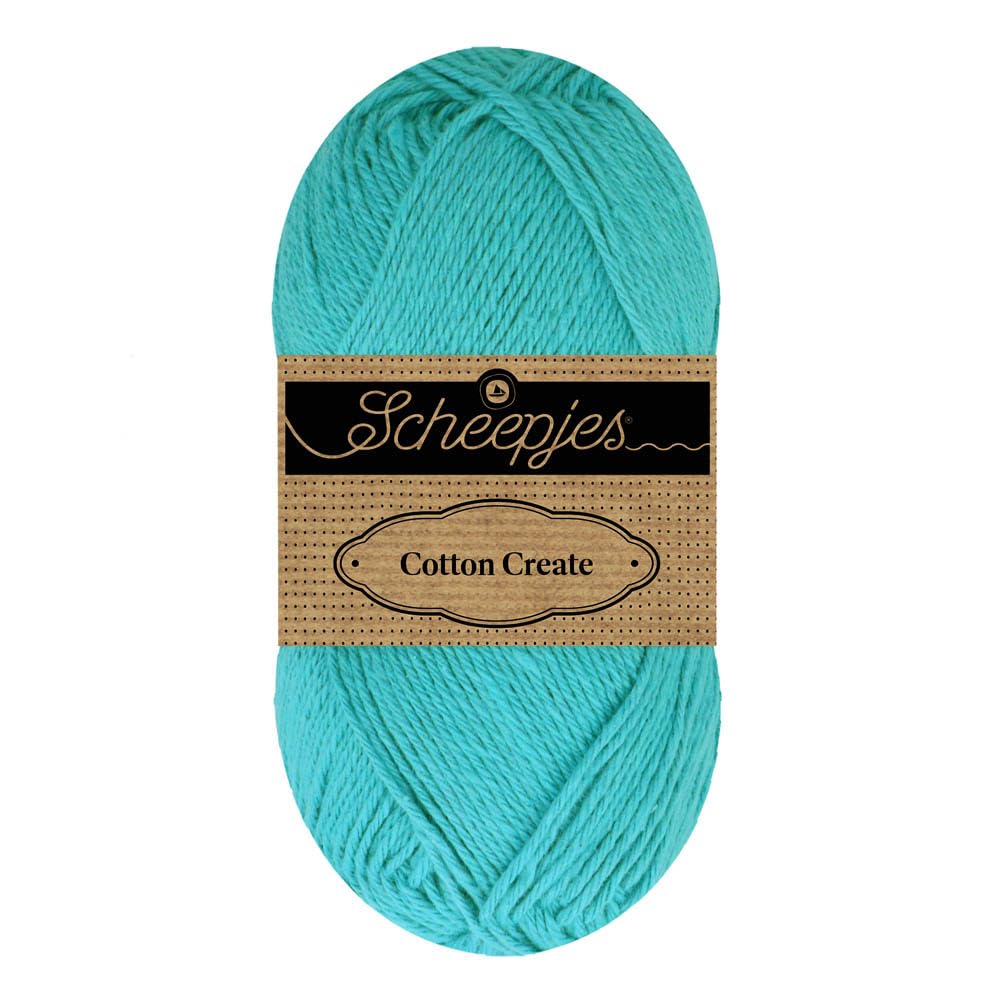 Scheepjes Cotton Create 50g - 725 Start, Blue Cotton Knitting and Crochet Yarn