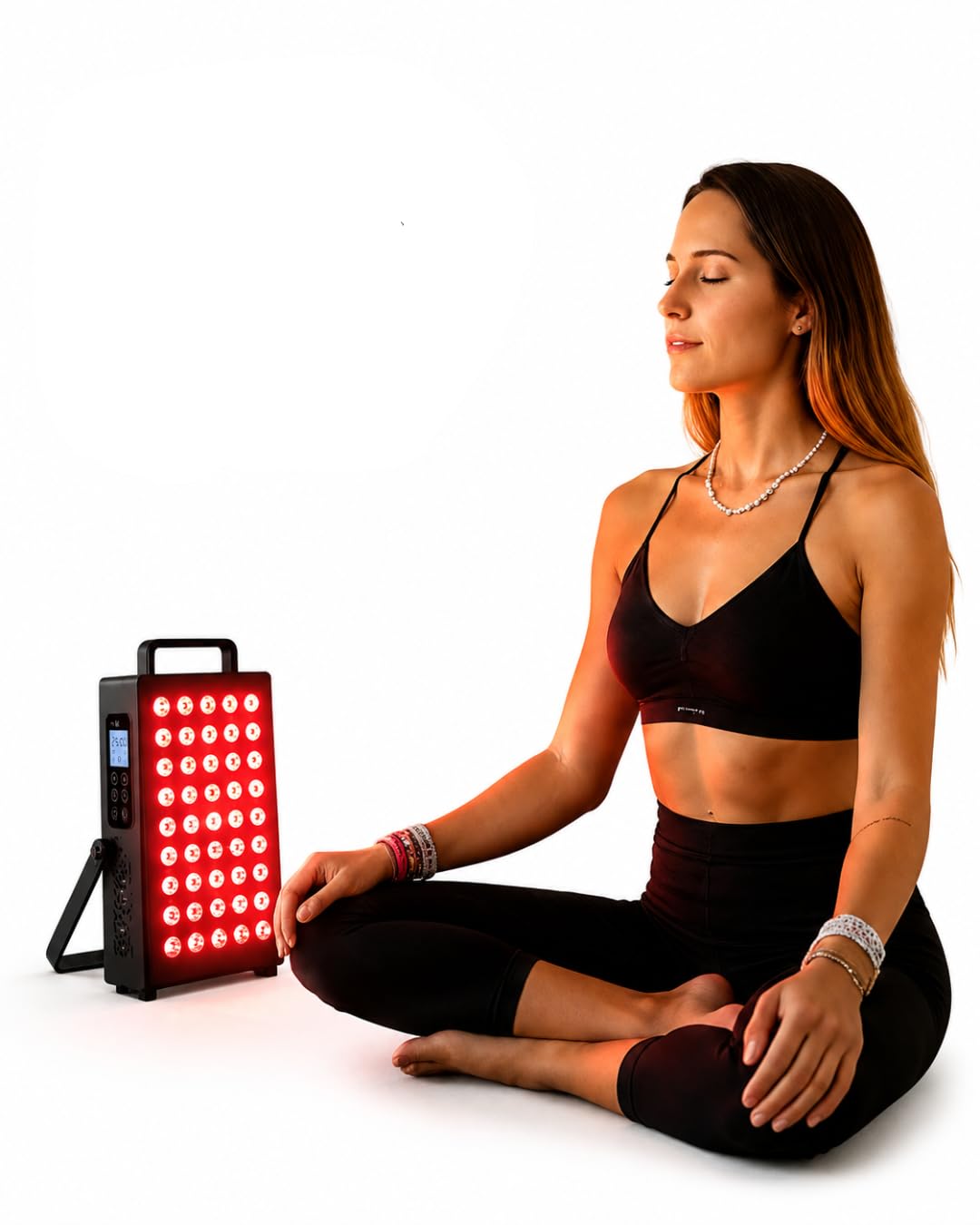 Lampada per terapia a luce rossa, 60 LED con tecnologia a 4 chip, 4 lunghezze d'onda (630 nm, 660 nm, 850 nm, 940 nm), intensità regolabile e timer, lampada a infrarossi per recupero muscolare