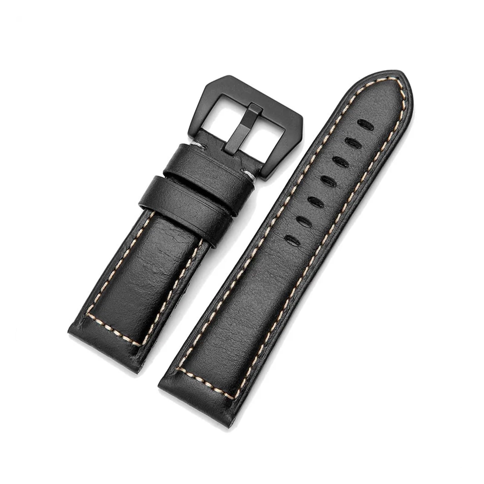 Bande de Montre en Cuir 20 mm 22 mm 24 mm à l'huile de Boucle de Boucle