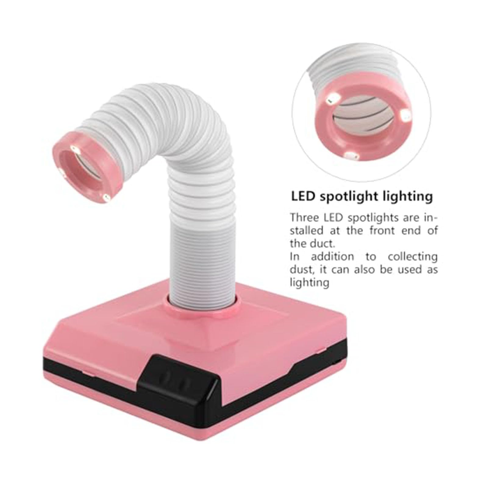 SenhE 60W Colector de Polvo de Laboratorio Dental, con Manguera Ajustable y luz LED, Succión Potente y Silenciosa, para Uso Profesional en Salones y Manicura en Casa