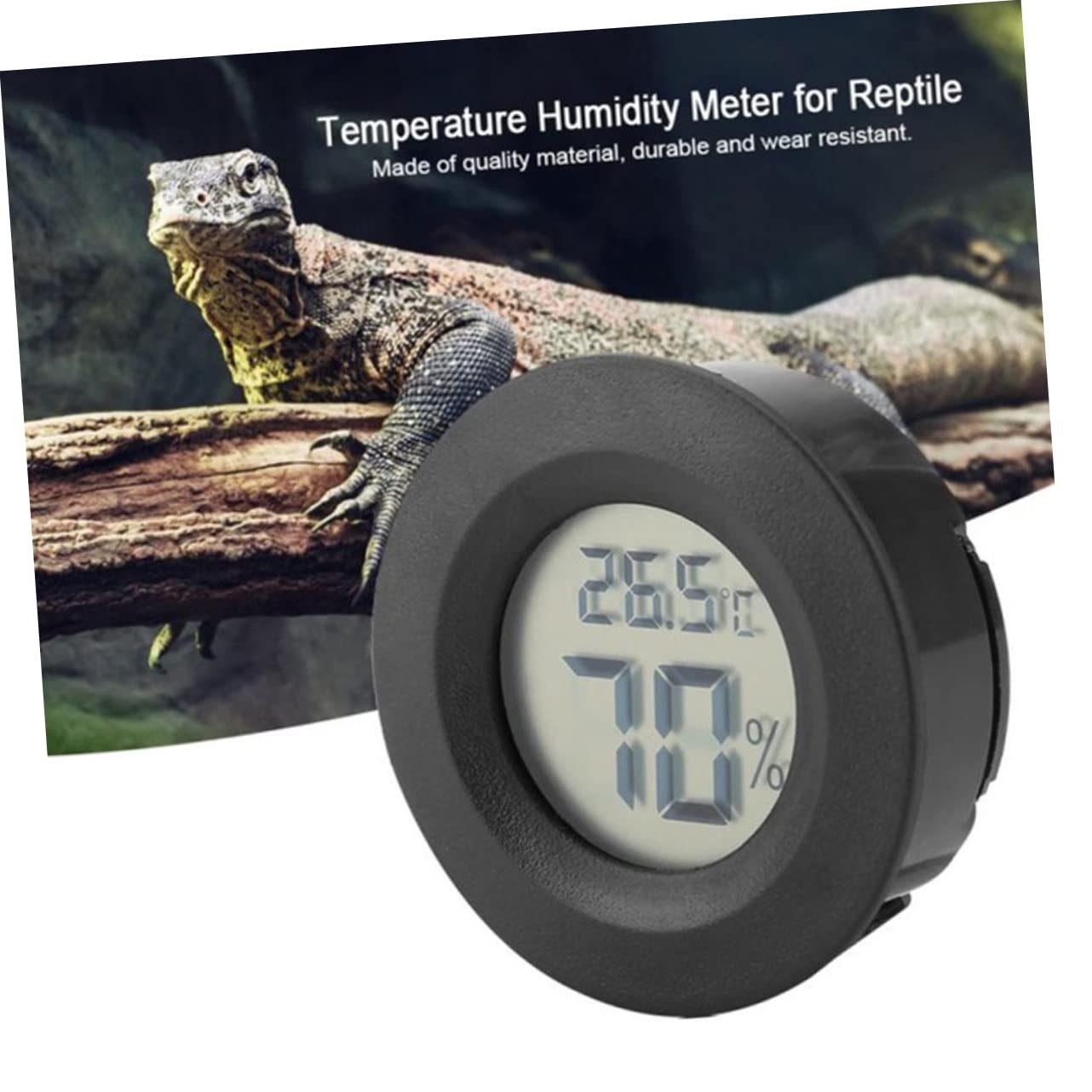 Toyvian 2 Series Termómetro Acuario Medidor De Humedad Digital Accesorios Terrario De Reptiles Vivero Interior Calibre De Humedad Para Reptiles Redondo Black 4 Piezas*2