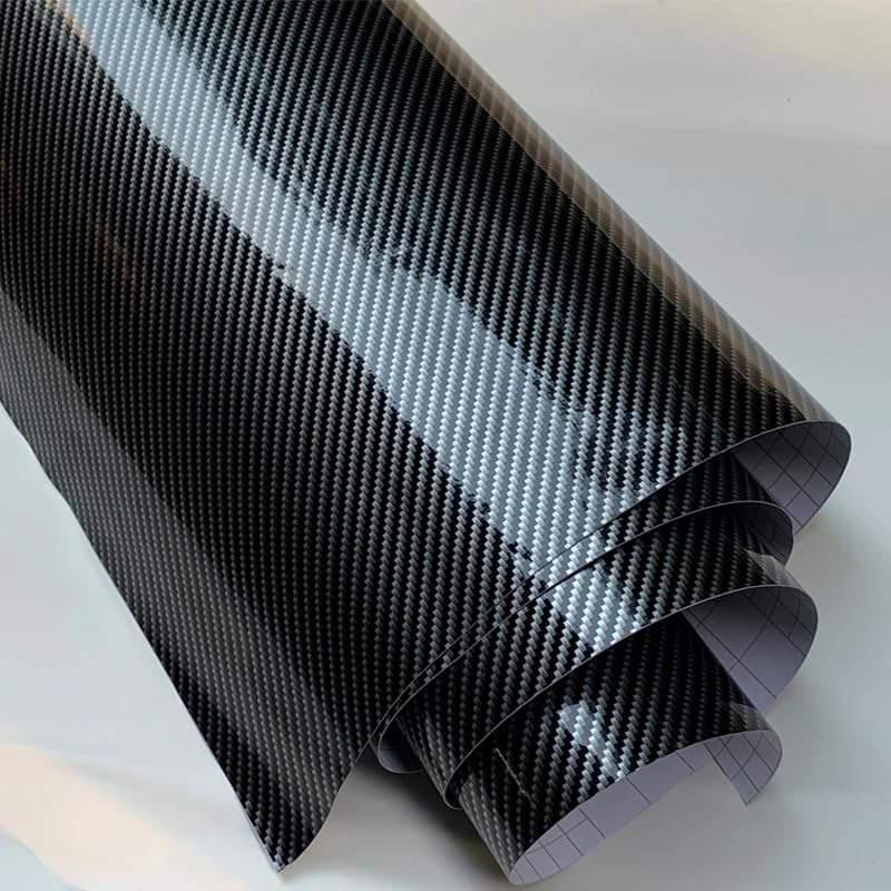 SIA VENDORS 5D Car Carbon Fiber Vinyl Wrap Roll, Self-Adhesive Film Sticker for Cars and Motorcycles, 3D carbon Fiber Interior/Exterior DIY Decoration (5D Black, 12 X 24 Inch) 4