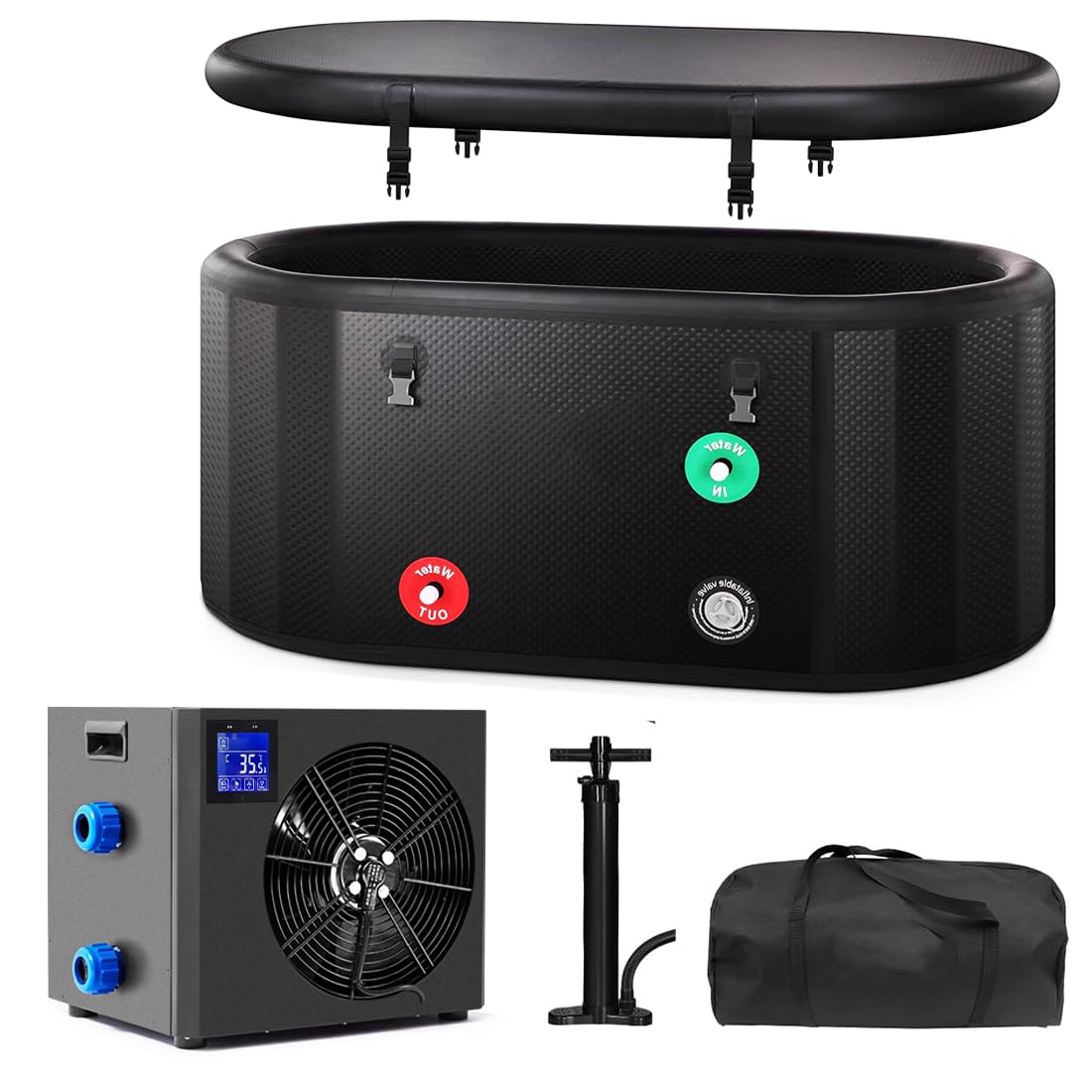 Cold Plunge Tub with 1HP 2600W Chiller