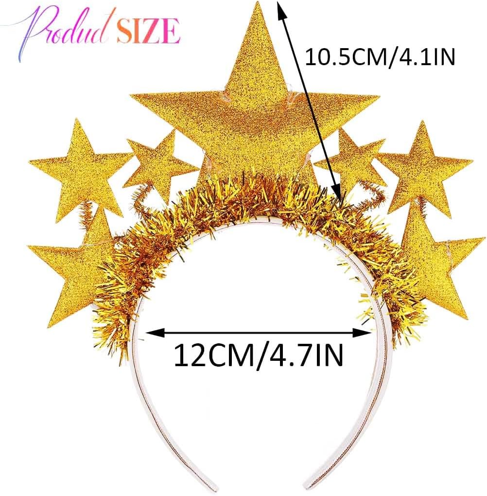 GORTIN Light up Star Headband Silver Glowing LED Headbands Star Costume Headpiece Hair Accessories for Women - Image 4