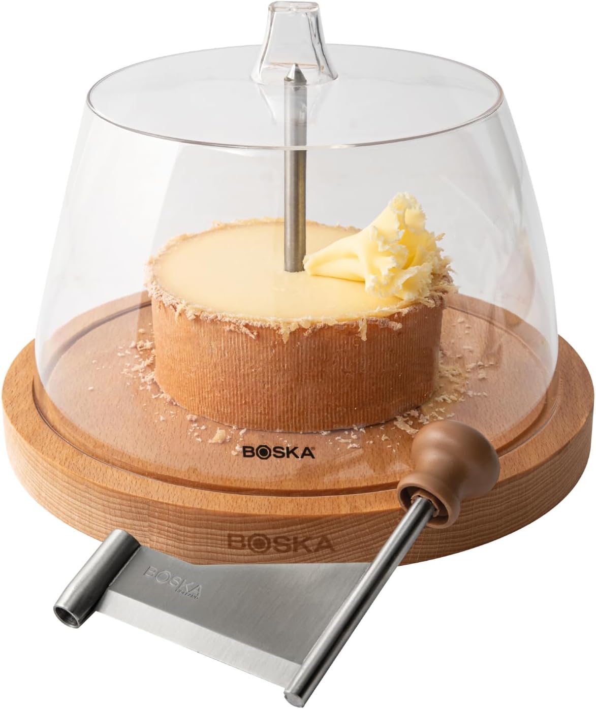 BOSKA Cheese Curler Amigo Stainless Steel - Best for Tête de Moine or Girolle - Multifunctional Rust-Proof Shredder - Manual Handheld Flaker - 10 Year Warranty