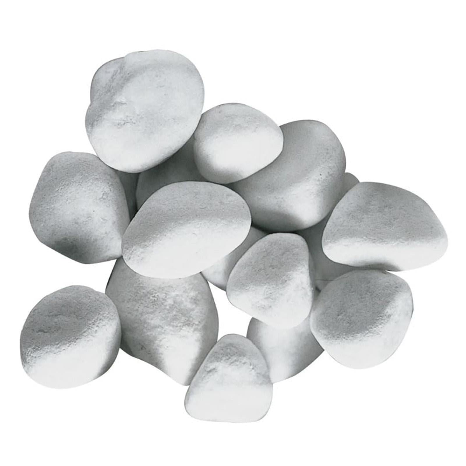 Decor Space Ciottoli bianci da giardino, in marmo di Carrara, sassi decorativi, pietre naturali per vasi fiori ed acquari "Made in Italy" (25 Kg 25-40 mm)