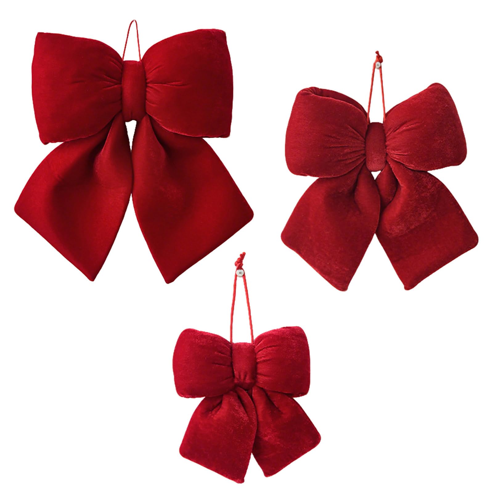 carotoe Velvets Valentine Decoration Bow Hanging Pendant Bowknot Ornament Gift Embellishment Accessories Decorative Accent Elegant Velvets Bow Ornament for Valentine Day