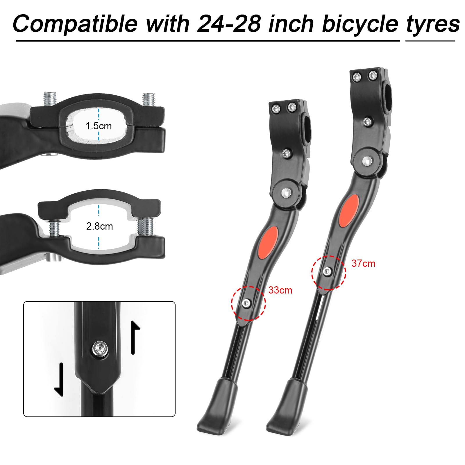 Cavalletto Bici, Regolabile Alta qualità Alluminio Lega, Cavalletto Bici per 24~28 - Regolabile Cavalletti per Bicicletta Mountain Bike, per Bicicletta Mountain Bike, BMX,MTB Elettricaa