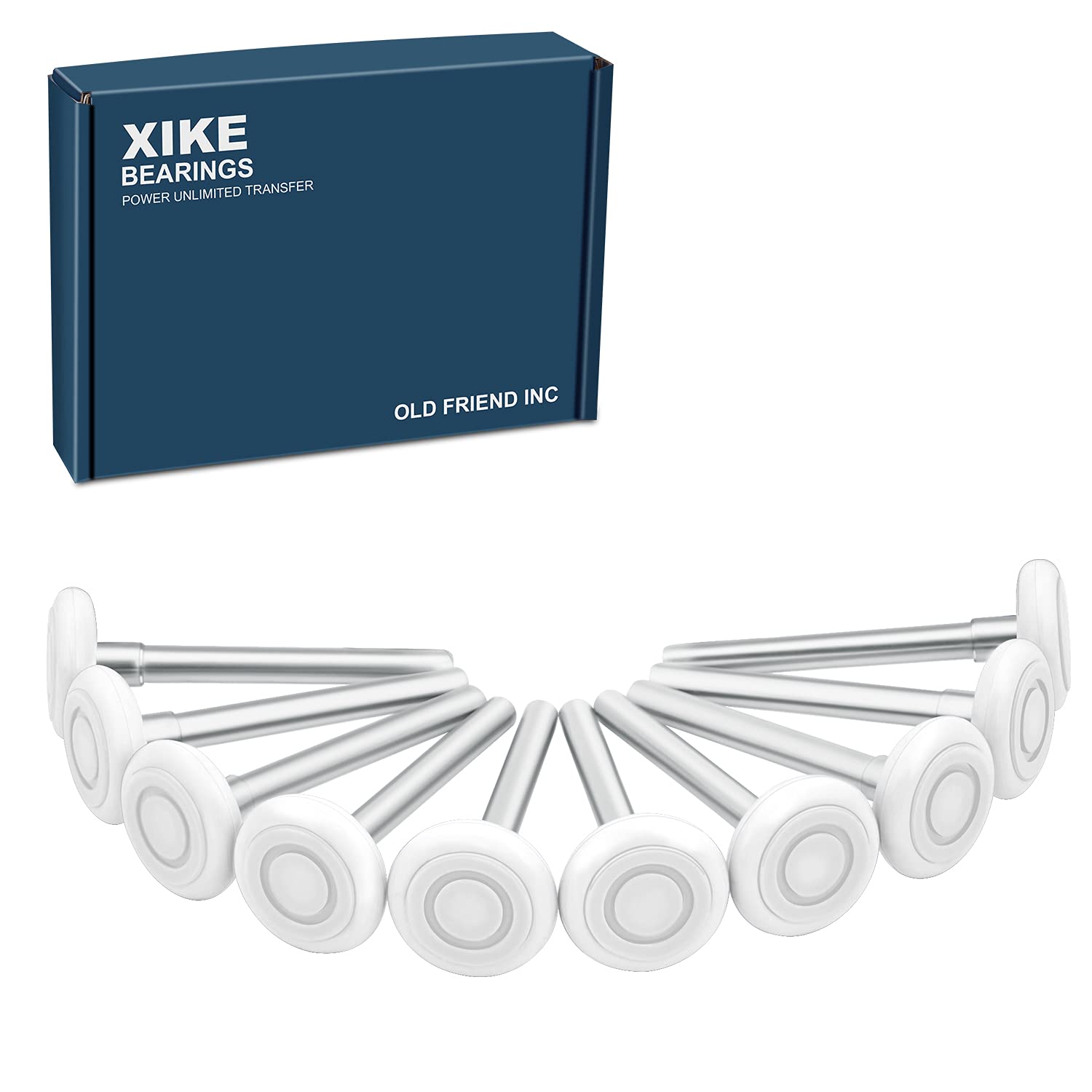 XiKe 10 rulli in nylon per porta del garage da 5,1 cm, stelo da 10,2 cm, silenzioso, durevole e impermeabile, utilizzando cuscinetti di precisione 6200-2RS.