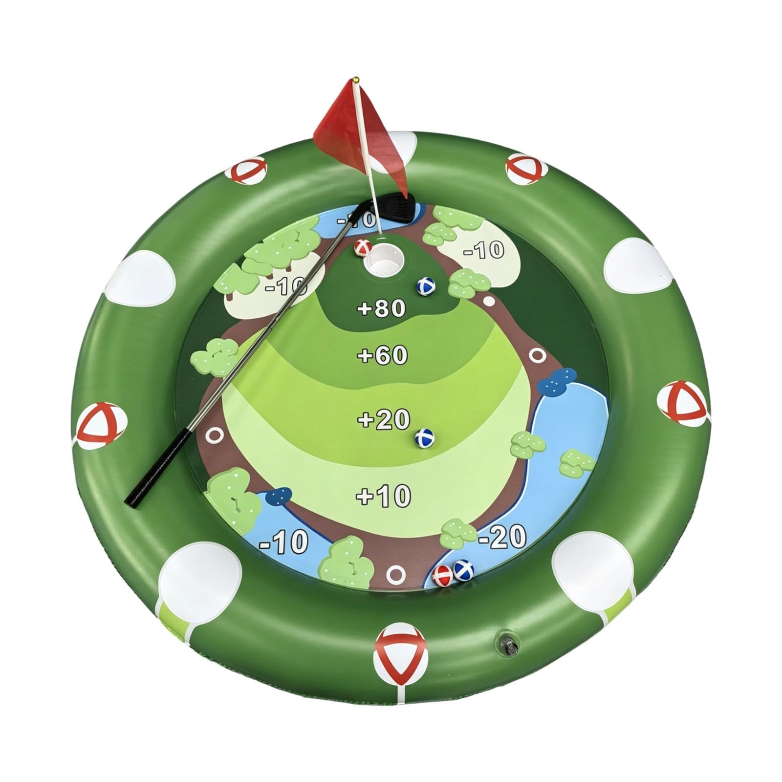 Pool-Golfspiel schwimmend, aufblasbares Putting-Green Set mit Zielen, 110 cm, Sommer-Pool-Sport für Kinder & Familie, Outdoor Schwimmbad Spiel