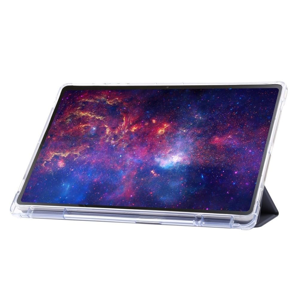 Generic etui kompatybilne z Samsung Tab A9 8,7 SM-X110 (kolor: lawendowy szary) skórzany przezroczysty silikonowy twardy pokrowiec z klapką