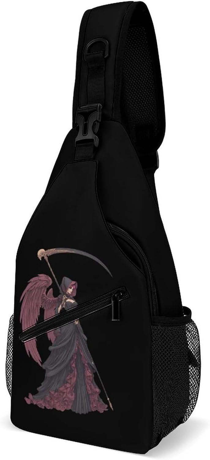 Reaperangel Men Crossbody Sling Backpack Chest Bag | Travel Fanny Pack,Hiking Daypack,Print Shoulder Bags
