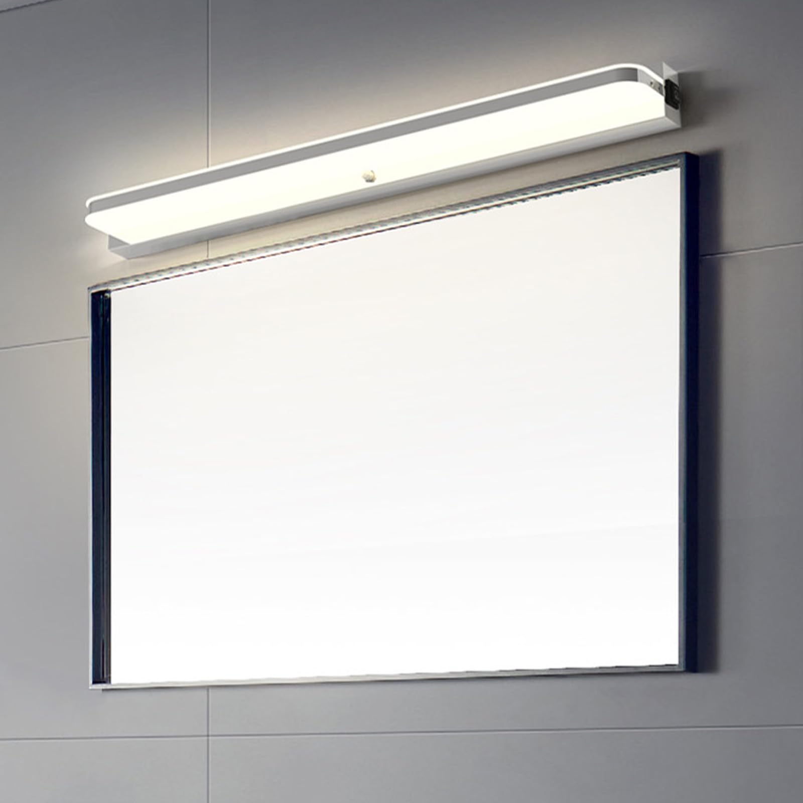 LED Spiegelleuchte Bad Wandleuchten mit Bewegungsmelder Modern Wandbeleuchtung Wasserdicht Wandlampe Bildbeleuchtung für Badzimmer Badschrank Wohnzimmer Schminktisch (Silbernes Neutrales Licht,62cm)