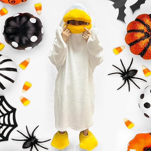 Miniatura 7 de Manta divertida de pato blanco, pijama de Elizabeth, pijama de pato, pijama suelta de una pieza con zapatos de pato, sudadera con capucha de franela