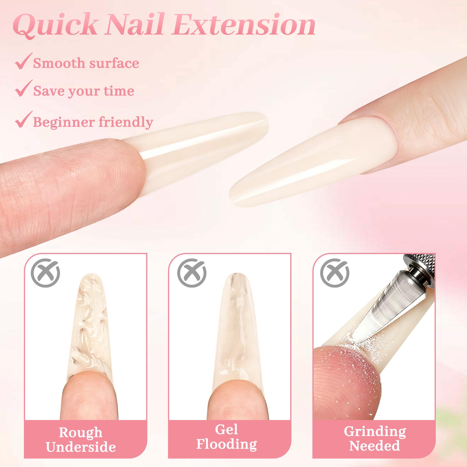 Kiiwah 240 sztuk Sandwich Dual Forms Paznokcie, Wielokrotnego użytku formy do paznokci do budowy paznokci z żelu, akrylowo-poliżelowa forma do paznokci Sandwich do manicure w domu i salonie