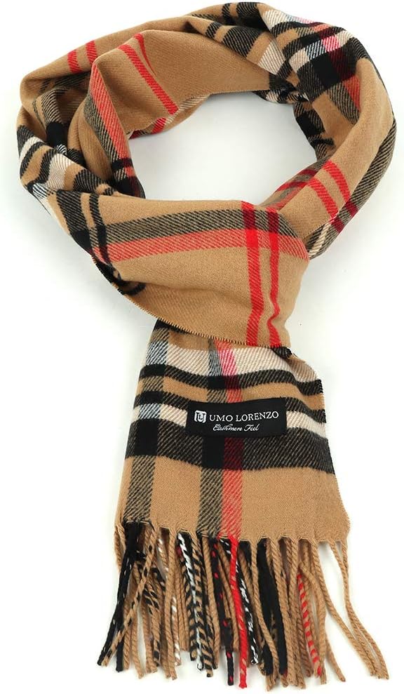Soft Luxurious Cashmere Feel Fall Scarf for Men and Women – Plaid Designer Scarves