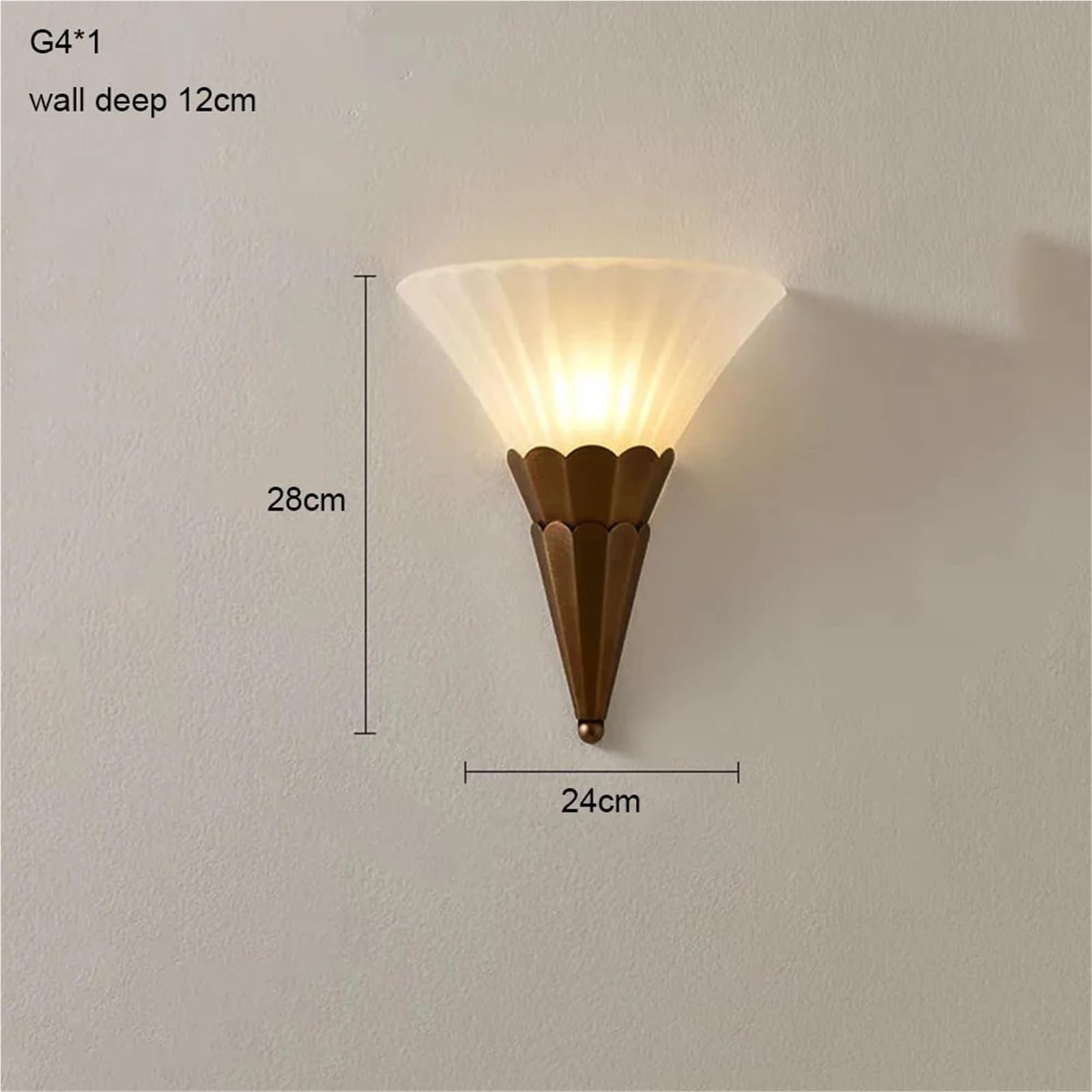 Vintage Art Deco Wall Sconce Vertical Frosted Glass Wall Lamp