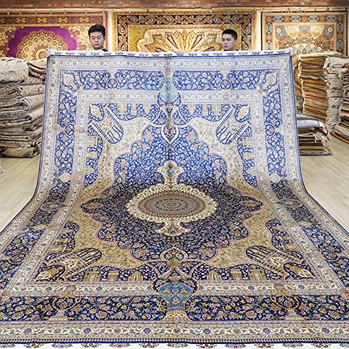 9x12ft Large Silk on Silk Carpets Handwoven High Density Area