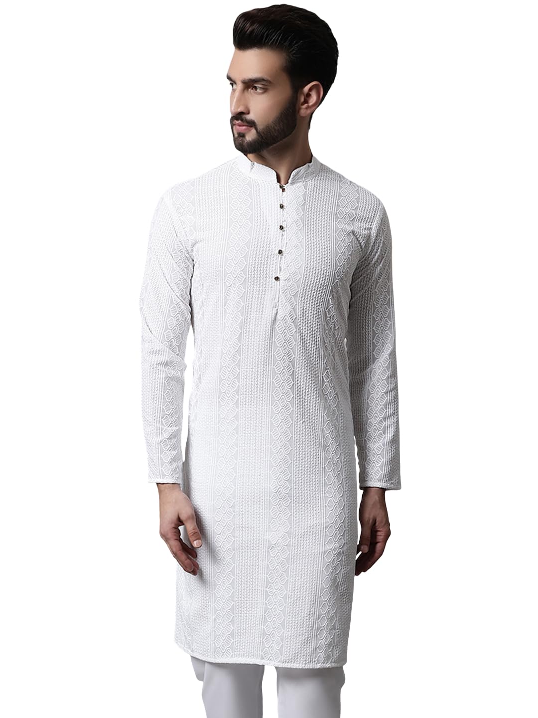jompers Men's Chikankari Cotton Kurtas-picture-51