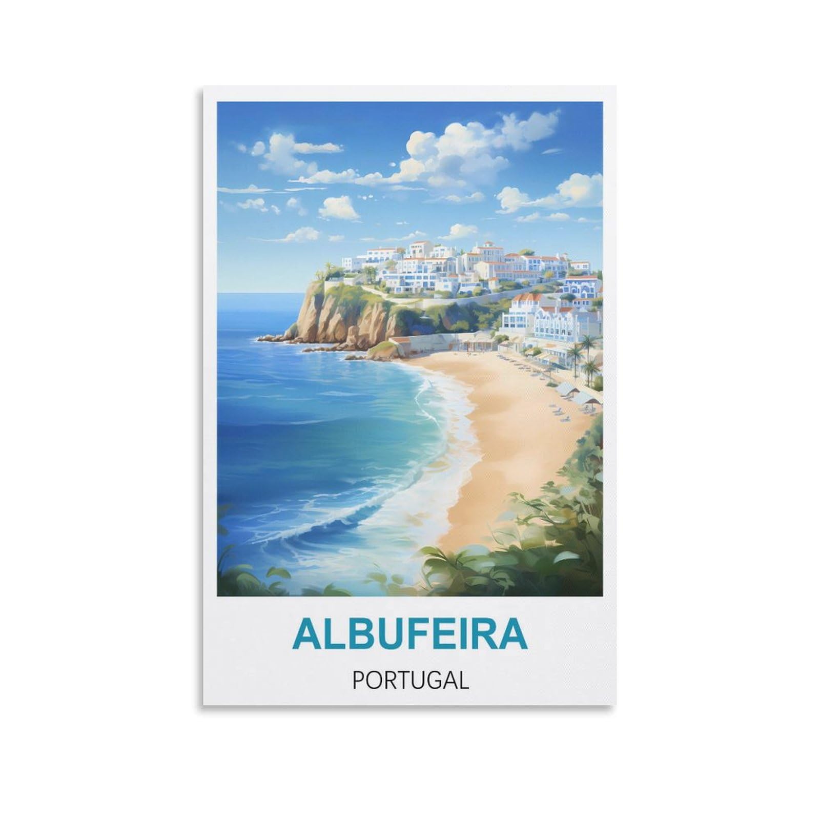Vintage Metal Tin Wall Sign Albufeira Portugals,Tin Sign Metal Retro Art Wall Poster for Home Club Garden Decor 30x30cm