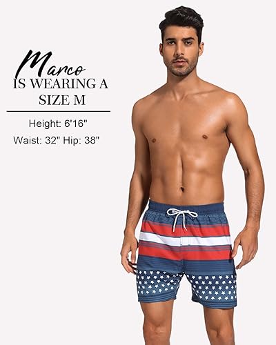 Miniatura 3 de SILKWORLD Bañador para hombres con forro de compresión 2 en 1, traje de baño de secado rápido, pantalones cortos de playa con bolsillos con