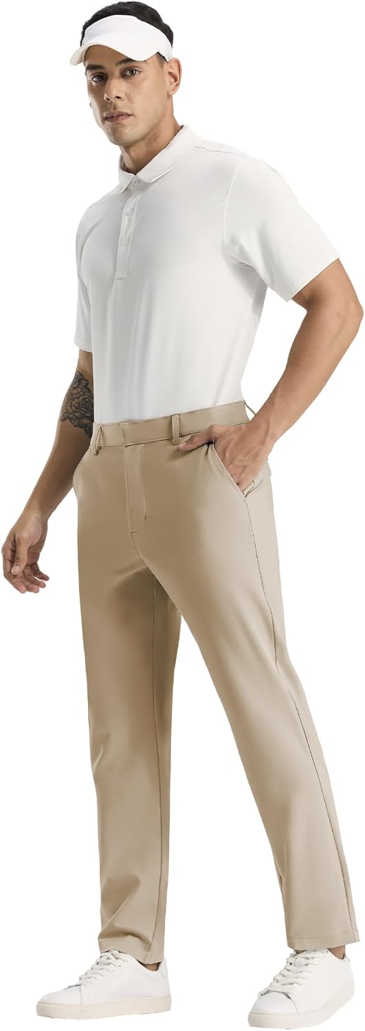 MIER Men's Stretch Golf Pants - 30" Lightweight Work Dress Pants, Classic Fit Casual Slacks Business Trousers with Pockets - Image 4