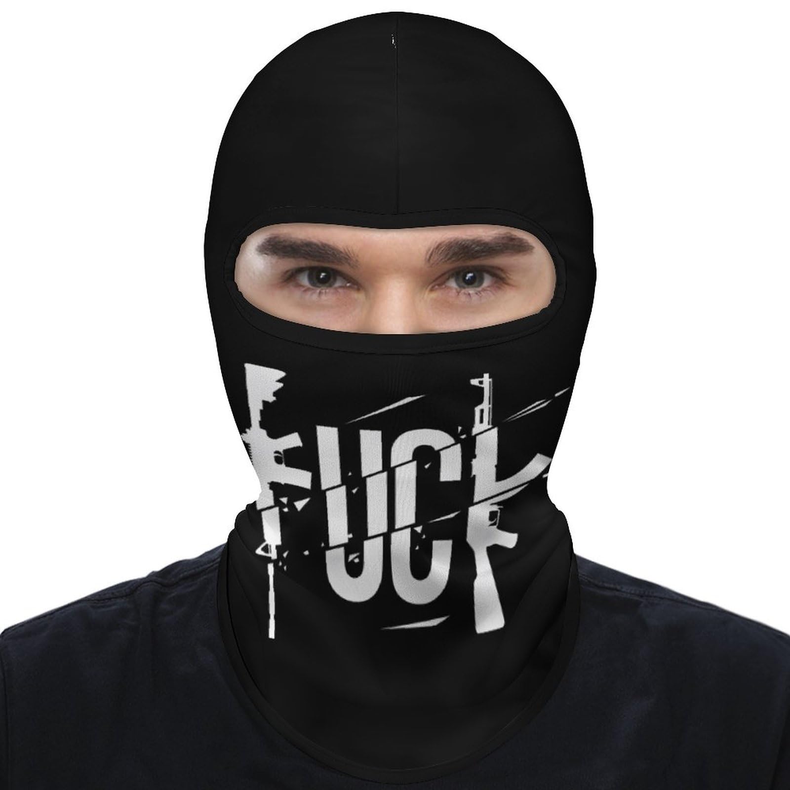 Fuck Guns Balaclava Face Mask Ski Full Face Mask Windproof Sun UV Protection Hood for Women Men