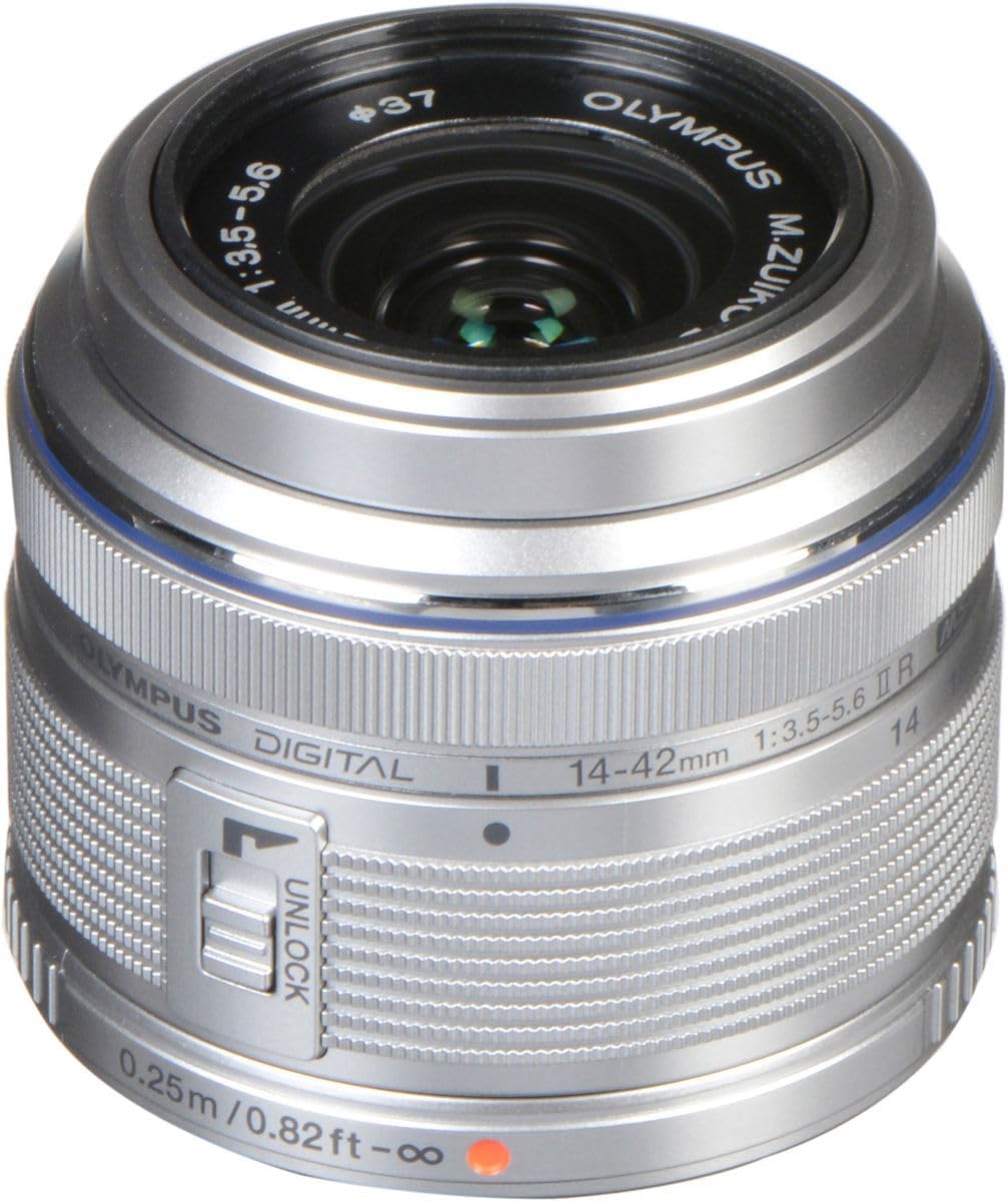 OM SYSTEM Olympus M.Zuiko Digital 14-42mm F3.5-5.6 IIR Silver for Micro Four Thirds System Camera, Compact 3X Zoom Lens