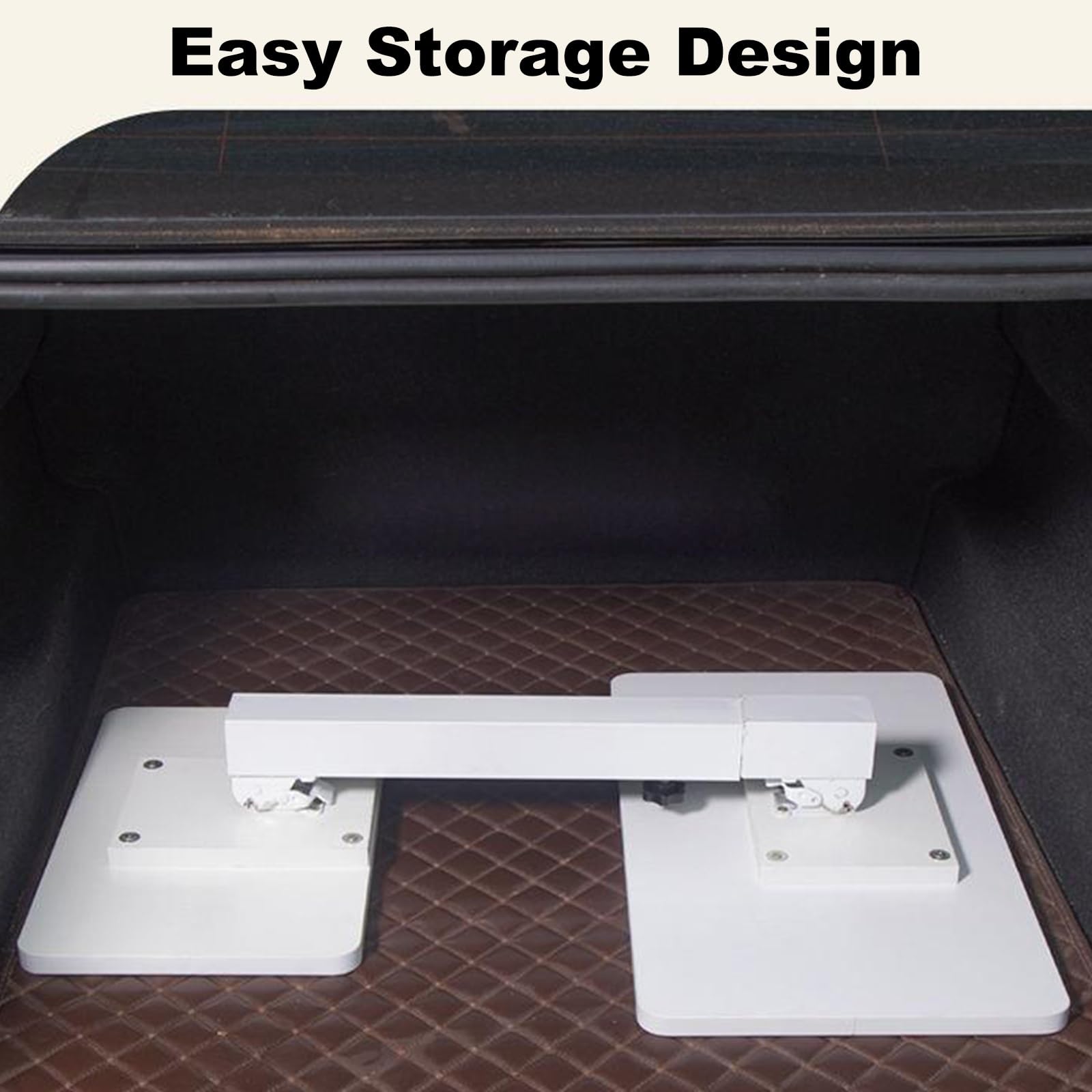 Mesa Plegable Camping para Autocaravanas, Mesa Camper de Altura Ajustable, Mesa Plegable Portatil de Comedor, Mesa Plegable Multiusos con Pata de Mesa de Aluminio Ajustable(White,35x60x2 cm/14x24x1 in
