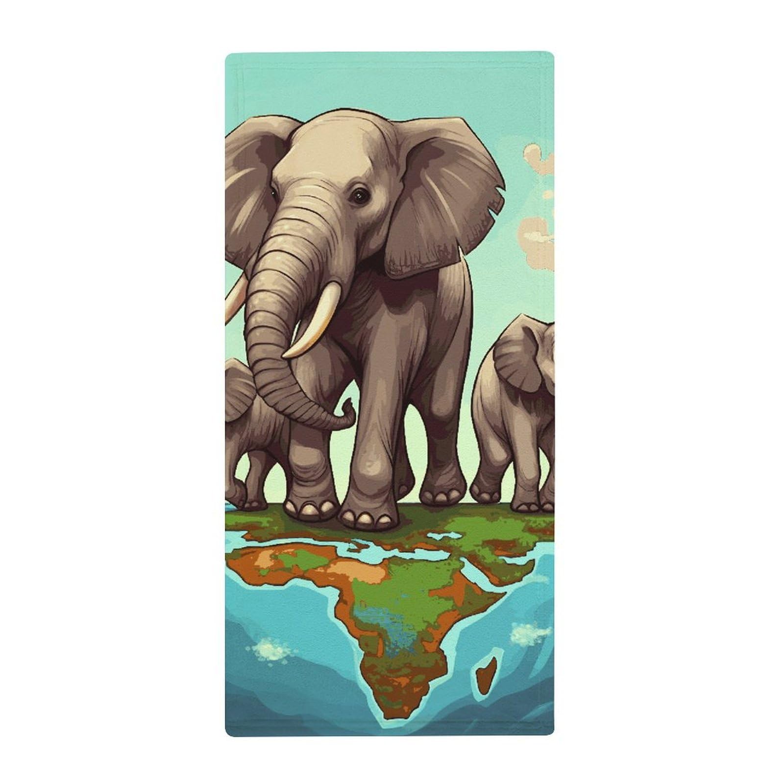 JTREHY Elephants Towel Soft Lightweight Microfiber Towel Highly Absorbent Quick Drying Towels Male and Female Premium Quality Perfect for Daily Use