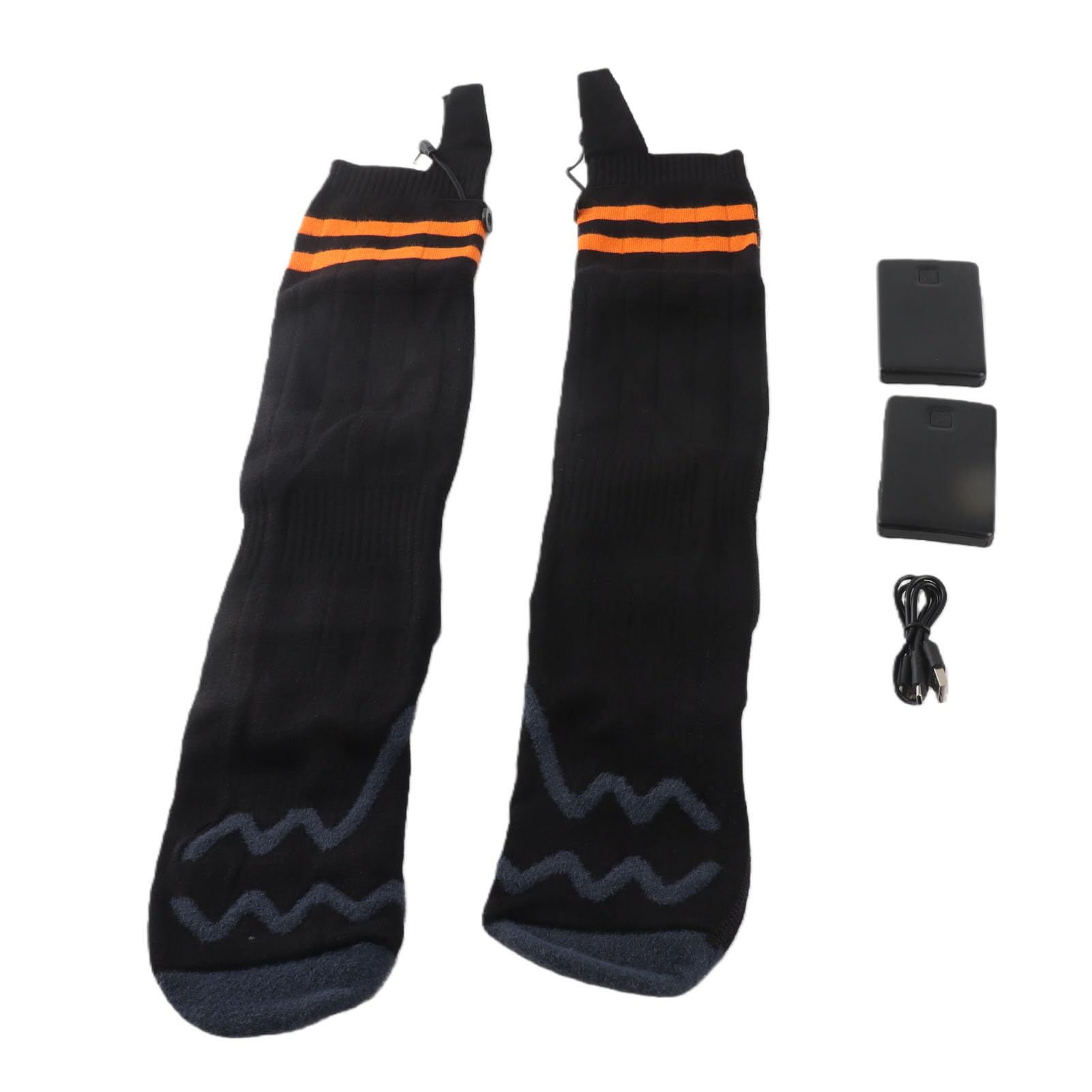 Chaussettes Chauffantes pour Hommes Femmes 4 Niveaux de Chaleur Chauffage électrique pour Hiver Voyage Camping Randonnée Polyester 2 Paquets