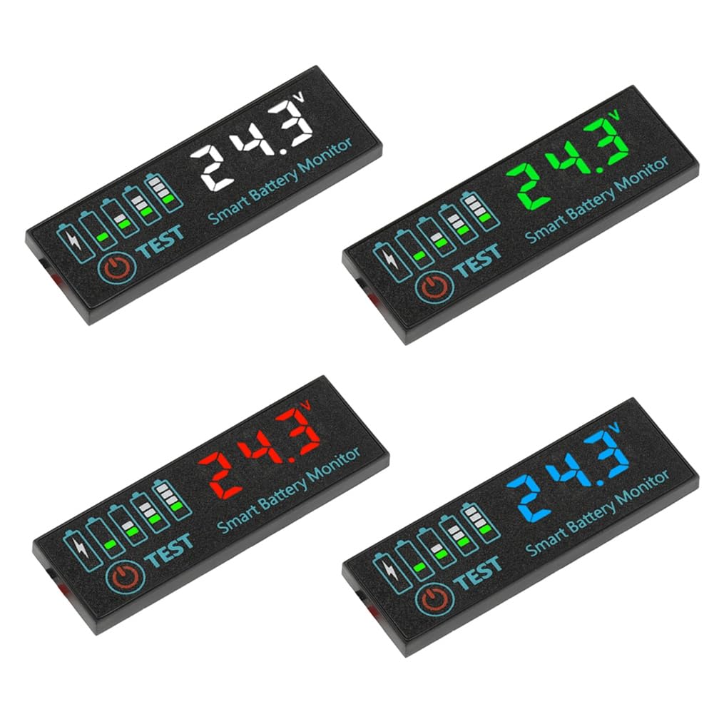 Vjsujehgy Light Hd Led Indicator For Dc 7-55V Voltmeter Voltage Tester 3S-12S Volt Meter For Acid Battery/Lithium-Ion Power Display